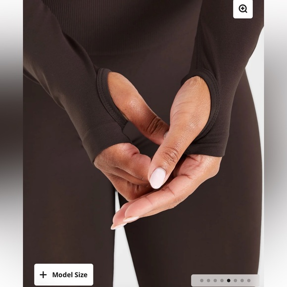 AYBL EMPOWER SEAMLESS LONG SLEEVE CROP TOP - Cocoa Brown - S - Picture 8 of 15